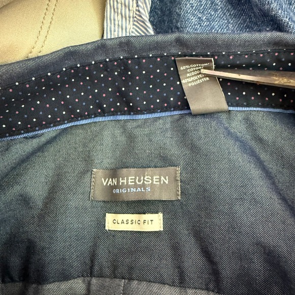 Van Heusen Originals Mens Classic Fit Long Sleeve Button‎ Down Shirt Blue L G - Picture 3 of 8